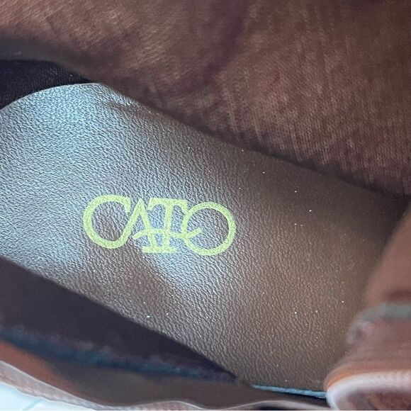 Cato Women's Heeled Brown Faux Suede Ankle Boots Size 9M - Picture 7 of 9